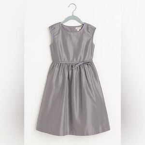 Crewcuts Silver Silk Twirl Dress | Girls 8 | Holiday Party Princess Style